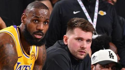 LeBron James (left) and Luka Doncic (right)