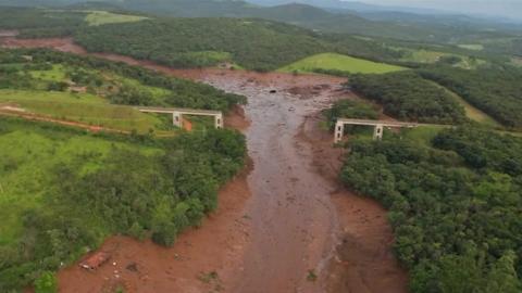 Dam collapsed at Brumadinho, Brazil.