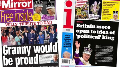 Daily Mirror and the i front pages