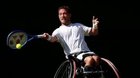 Alfie Hewett in action at Wimbledon