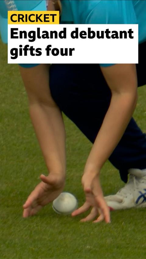 Dani Gibson loses track of the ball in fielding mishap 