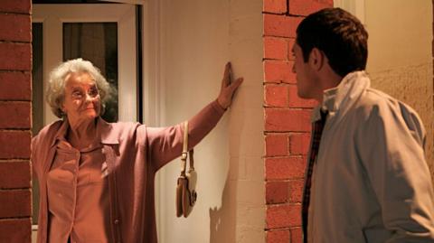 Actress Margaret John appears as Gwen's neighbour Doris in the hit BBC sitcom Gavin & Stacey, with Gavin, played by Mathew Horne, paying her a visit.