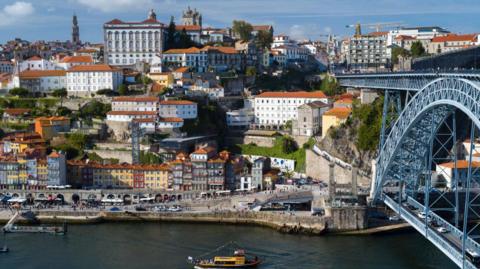 Scenic view of bridge over  Porto