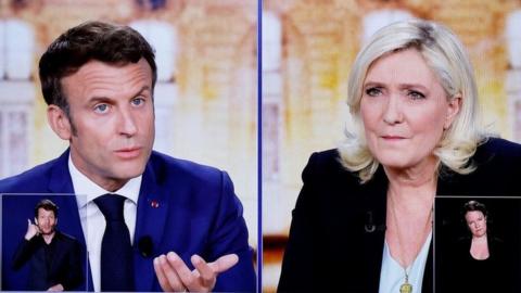 TV debate screen in France