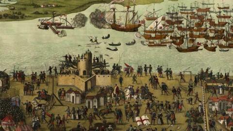 A print of the Battle of the Solent