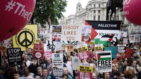 Protesters in Whitehall