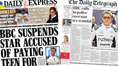 Express and Telegraph front page