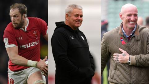 (Left to right) Alun Wyn Jones, Warren Gatland, Gareth Thomas