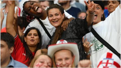 Fans at Wembley for Euro 2022 final.