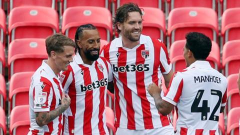 Stoke City score against Oldham Athletic