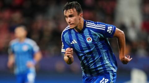 David Strelec in action for Slovan Bratislava