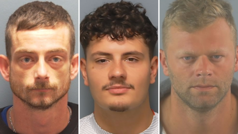 Composite of three mugshots of men