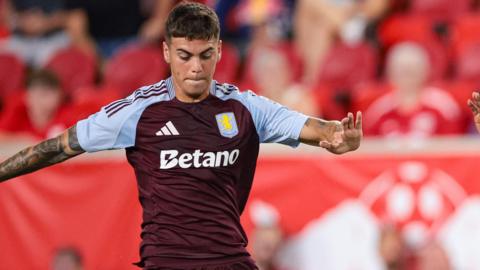 Enzo Barrenechea in action for Aston Villa