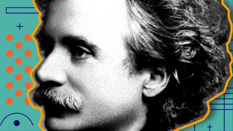Grieg on colourful background