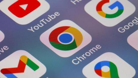 A close up of an iPhone screen showing apps - Chrome, GMail, YouTube, and Google Maps.