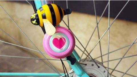 close up of a children's bike