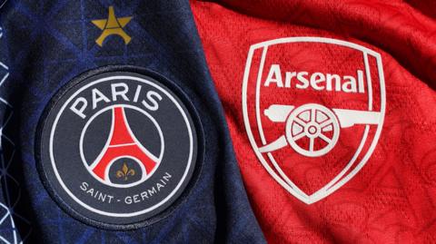 PSG and Arsenal badges
