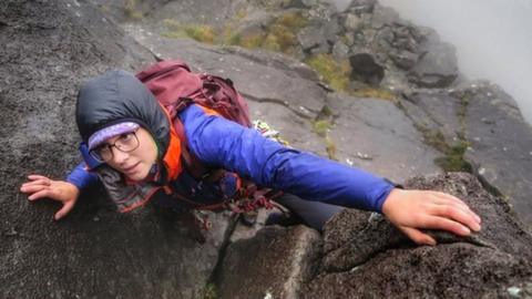 Anna Taylor climbing on Skye