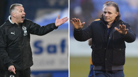 Peterborough United boss Darren Ferguson (left) and Shrewsbury Town head coach Gareth Ainsworth