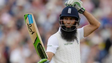 Moeen Ali acknowledges a half-century