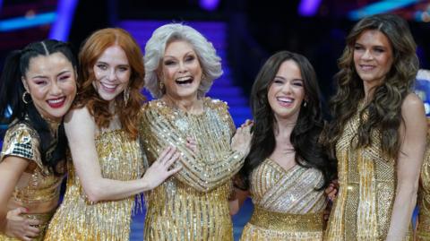 (left to right) Nancy Xu, Angela Scanlon, Angela Rippon, Ellie Leach and Annabel Croft 