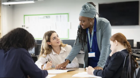 A teacher in a classroom