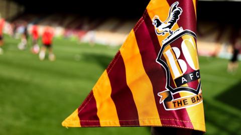A photo of Bradford City's corner flag