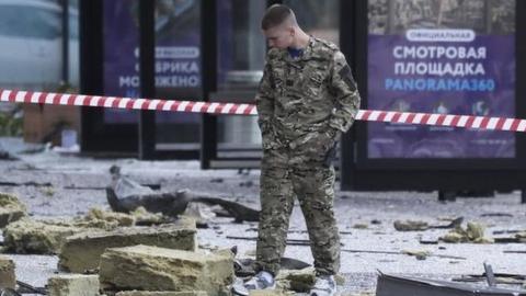 Aftermath of drone attack in Moscow