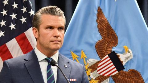 US Defence Secretary Pete Hegseth at a recent briefing