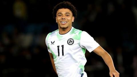 A shot of Leon Ayinde playing for the Republic of Ireland Under 21s
