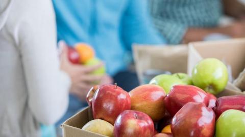 Apples at foodbank