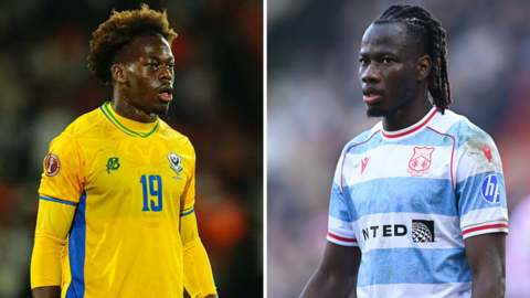 Left-back Jacques Ekomie (left) and wing-back Issa Kabore (right)