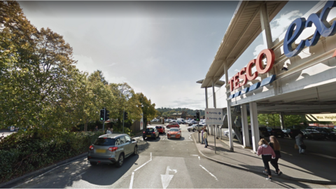 Google image of the crossing,. Tesco is on the right hand side of the image.