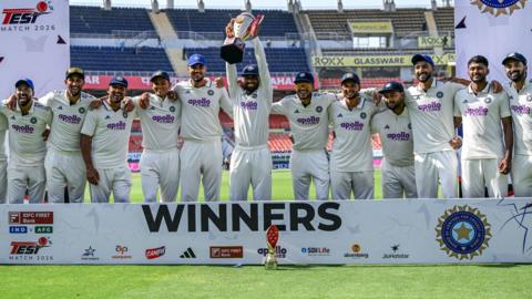 India with the Test series trophy