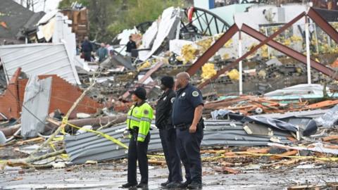 The tornadoes tore across central Tennessee killing 24 and destroying buildings