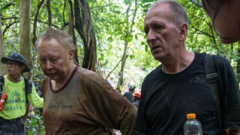 Vern Unsworth (right) helped bring top international cave rescuers to the mission, including Rob Harper (left)