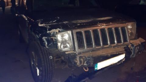 Damaged Jeep car