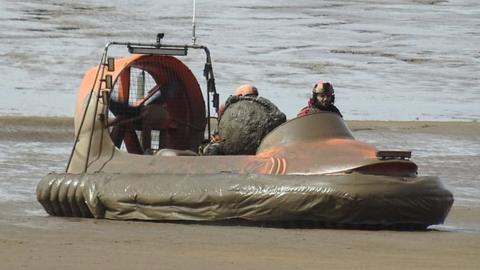 The buoy was dug out and brought to shore on a hovercraft