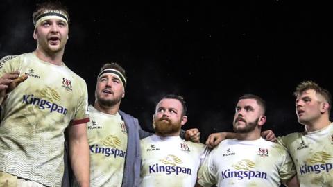 Ulster captain Iain Henderson addresses his team