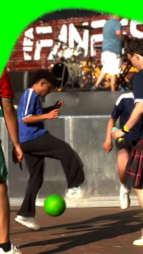 Fans playing football