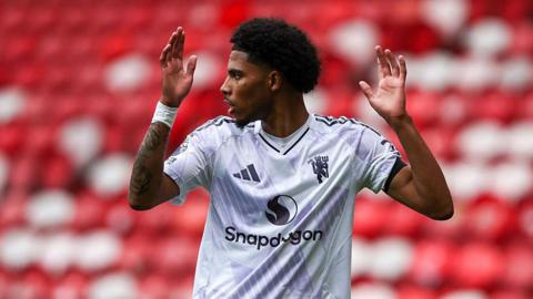 Ethan Williams playing for Manchester United against Middlesbrough this month