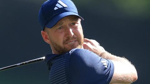 Daniel Berger plays his tee shot on the 18th hole during the second round of the Arnold Palmer Invitational