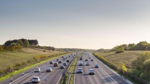 Busy traffic on the A3 road