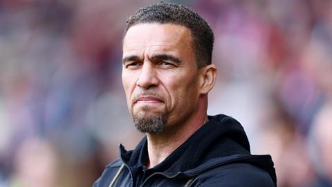 Blackburn Rovers boss Valerien Ismael looks on from the touchline.