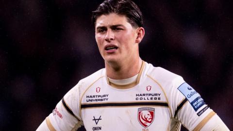 Louis Rees-Zammit plays for Gloucester