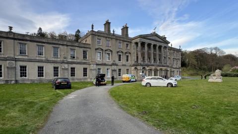 Police at Plas Glynllifon manor house