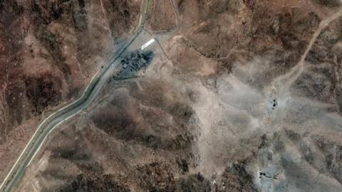 A satellite image shows new airstrike craters on the perimeter of the Fordow Fuel Enrichment Facility, amid the Iran-Israel conflict, near Qom, Iran, June 24, 2025