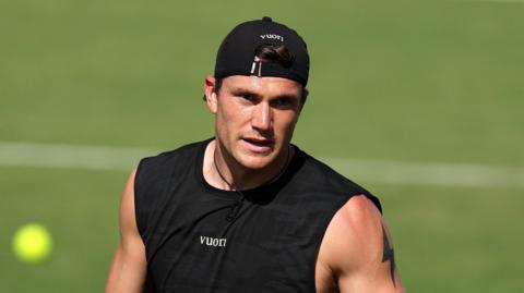 Jack Draper practises at Wimbledon