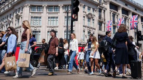 Shoppers on Oxford Street, London