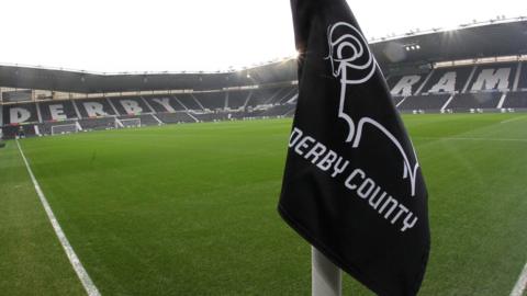 A cornerflag at Derby County's Pride Park